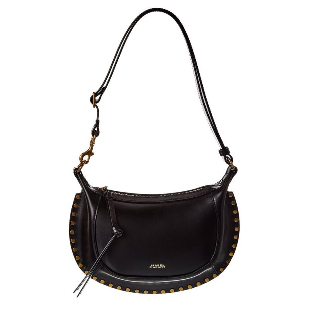 Isabel Marant Oskan Moon Leather Hobo Bag, Black